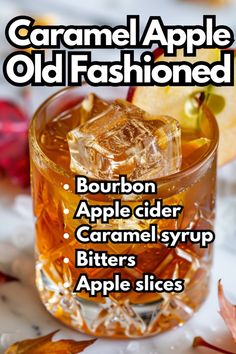 an advertisement for caramel apple old fashioned