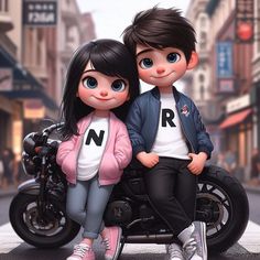 two people sitting on top of a motorcycle