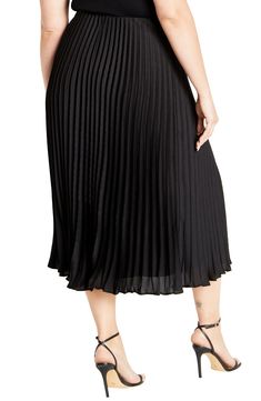 Allover pleats lend graceful movement to this closet-essential skirt cut to a midi length for timeless appeal. Concealed-elastic waist Lined 100% polyester Machine wash, line dry Imported Knee-length Bottoms With Accordion Pleats For Evening, Pleated Knee-length Evening Bottoms, Chic Pleated Skirt With Elastic Waistband For Parties, Chic Pleated Skirt With Elastic Waistband, Knee-length Pleated Bottoms For Evening, Evening Midi Bottoms With Pleated Hem, Pleated Hem Midi Bottoms For Evening, Evening Pleated Hem Midi Bottoms, Elegant Pleated Skirt For Party With Elastic Waistband