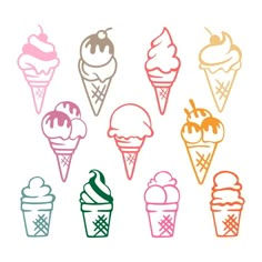 an image of ice creams in different colors