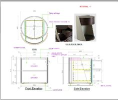 an architectural drawing shows the details for a round table