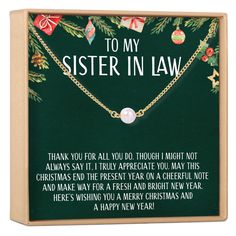 Christmas Gift for Sister - In - Law Pearl Necklace - Dear Ava Sister In Law Quotes, Sister In Law Birthday, Dear Ava, Christmas Gifts For Sister, Jewelry Details, Family Bonding, Set Jewelry, Gold Pearl Necklace, Chain Extenders