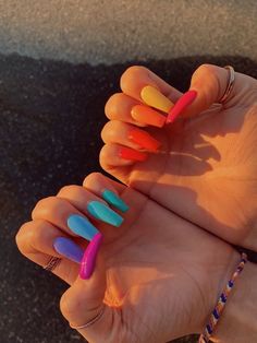 Nagellack Trends, Solid Color Nails, Colorful Nails, Gradient Nails, Dream Nails, Coffin Nails Designs, Fire Nails, Pretty Acrylic Nails