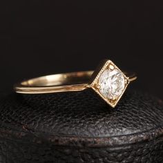 Gilded Age Diamond Solitaire | Erica Weiner Flat Engagement Rings, Milgrain Engagement Ring, Elegant Engagement Ring, The Gilded Age, Milgrain Ring, Elegant Engagement Rings, Gilded Age, Art Deco Engagement, Right Hand Rings