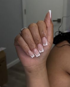 Short Classy Nails, French Tip Acrylic Nails, Work Nails, Short Square Acrylic Nails, Acrylic Nails Coffin Pink, Unique Acrylic Nails, Bling Acrylic Nails, Acrylic Nails Coffin Short, Short Acrylic Nails Designs