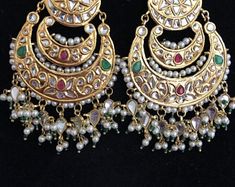 Kundan jewelry indian jewelry pakistani jewelry fashion | Etsy Gold Jewelry With Mirror Work For Eid, Heavy Bollywood Jewelry For Festivals, Bollywood Style Heavy Jewelry For Festivals, Heavy Kundan Jewelry For Eid, Eid Chandbali Jewelry With Mirror Work, Bollywood Style Kundan Chandbali Jewelry, Bollywood Jewelry With Mirror Work For Eid, Temple Jewelry With Mirror Work For Eid, Bollywood Style Jewelry With Mirror Work For Eid