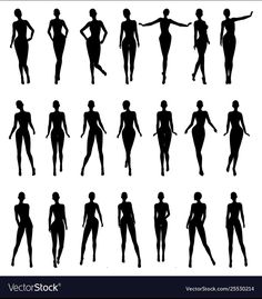 the silhouettes of women in different poses