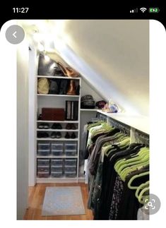 the closet is full of clothes and other items