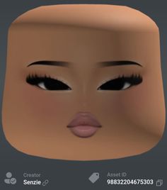 an animated woman's face with long eyelashes