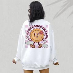 White Crew Neck Sublimation Design For Spring, Sun Png, Summer Sublimation, Beach T Shirt, Here Comes The Sun, Beach T Shirts, I Appreciate You, Here Comes, T Shirt Design