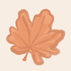 a drawing of a leaf on a white background with an orange hue to the center