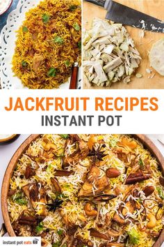 jackfruit recipes instant pot recipe with text overlay that reads, jackfruit recipes instant pot