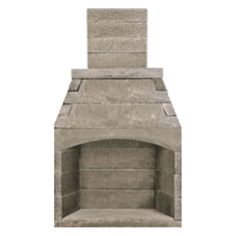 an outdoor fireplace made out of cement