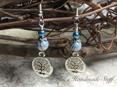 Tree of Life Earrings French Hook Wire Dangle Earrings | Etsy Cricut Jewelry, Beautiful Beaded Jewelry, Tree Of Life Earrings, Color Aqua, Crafts Jewelry, Earring Tutorial, Jewellery Ideas, Seashell Crafts, Earring Tree