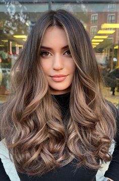 53. Mocha Brown Balayage Brunette hair refers to hair that is dark brown in color. It can range from a light, almost-mousy brown to... Mocha Brown Balayage, Mousy Brown Hair, Mocha Brown Hair, Mousy Brown, Mocha Color Hair, Mocha Hair, Rambut Brunette, Brown Hair Looks