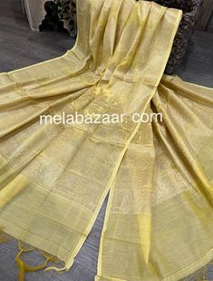 Gorgeous cotton silk pale yellow Banarsi dupatta with beautiful rose motifs in gold zari. Luxury Yellow Tissue Silk Dupatta, Banarsi Dupatta, Silk Stoles, Beautiful Rose, Pale Yellow, Beautiful Roses, Cotton Silk, Scarf Wrap, Scarf Accessory