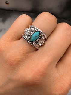 Women's Boho Sterling Silver Ring | Krush Kandy Boutique | Phoenix, AZ Turquoise Spiritual Stackable Jewelry, Spiritual Stackable Turquoise Jewelry, Adjustable Silver Turquoise Ring With Gemstone, Bohemian Oval Jewelry With Accent Stones, Silver Turquoise Ring With Accent Stones, Fine Jewelry Turquoise Ring With Accent Stones In Silver, Fine Jewelry Silver Turquoise Ring With Accent Stones, Bohemian Sterling Silver Jewelry With Accent Stones, Southwestern Silver Open Ring Jewelry