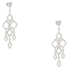 18k White Gold 6.69ctw Round Brilliant Diamond Open Chandelier Drop Earrings Material: 18k White Gold Diamond Details: The diamonds are approximately 6.69 carats of round brilliant cut diamonds. All diamonds are approximately F/G in color and approximately VS/SI (very slightly to slightly included) in clarity Earring Backs: Friction Backs Item Dimensions: L 28.5mm x W 2.02mm x H 77mm Item Weight: 15.2g, 9.8dwt Additional Details: This item comes with a presentation box! SKU: G13816 This beautiful pair of diamond chandelier earrings are a wonderful addition to anyone's jewelry collection. These earrings are the perfect piece for anyone who doesn't already have a lovely pair of chandelier earrings. Please get in touch with our store for more information or similar styles! Diamond Chandelier, Diamond Chandelier Earrings, Bracelet Tennis, Round Brilliant, Round Brilliant Cut Diamond, Earring Backs, Chandelier Earrings, White Gold Diamonds, Gold Diamond