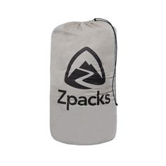 the zipacks travel bag is shown in grey and black with an arrow logo on it