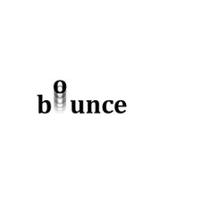 the word bounce written in black on a white background