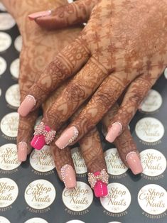 Wedding Nails Extensions, Hot Pink Bridal Nails, Gel Extension Designs, Bridal Nail Extension Designs Indian, Bridal Nails Unique, Engagement Nail Art Brides, Bridal Nail Art Indian Pink, Wedding Nail Designs For Bride 2024