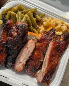 the meal is prepared and ready to be eaten on the table or served in plastic containers