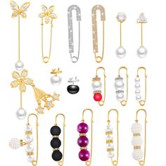 PRICES MAY VARY. Package includes: the package includes 17 pieces of faux pearl brooch pins, which are different in designs, various styles can meet your decoration needs,and sufficient quantity is available for you to share the pins with others Quality and strong: the sweater shawl clips are mainly made of quality alloy and faux pearls, decorated with beautiful rhinestones, shiny and elegant, strong and reliable to wear, not easy to rust and break, providing you with a long-term of usage Rich i Shawl Clips, Rhinestone Outfit, Accessories Elegant, Pant Chains, Sweater Shawl, Collar Pins, Women's Jewelry Sets, Pearl Brooch, Decoration Accessories