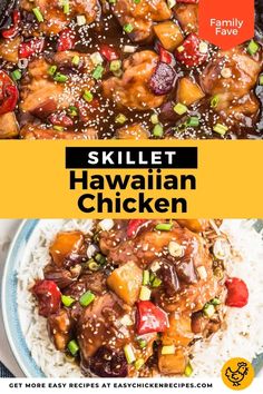 the recipe for skillet hawaiian chicken with rice and vegetables