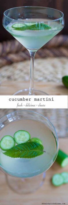 Cucumber Martini Recipe | ahealthylifeforme.com Cucumber Martini Recipe, Cucumber Martini, Cocktails To Try, Martini Recipe, Green Cocktail, Vodka Drinks, Delicious Cocktails