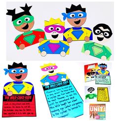 the three little hero kids are making their own paper cut outs and crafting them