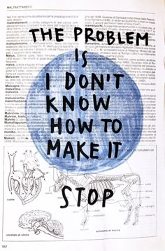 the problem is i don't know how to make it stop poster on an old book