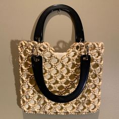 Such A Cute Handbag For The Summer Time! Perfect Size For A Night Out! Never Used, From Nordstrom Summer Beaded Beige Bags, Beaded Straw Bag For Everyday Summer Use, Beige Square Bag With Pearl Handle, Summer Beaded Bags For Daily Use, Natural Shoulder Bag With Pearl Handle For Everyday, Beaded Beige Straw Bag, Everyday Bucket Bag With Pearl Handle, Everyday Use Bucket Bag With Pearl Handle, Beach Rectangular Shoulder Bag With Pearl Handle