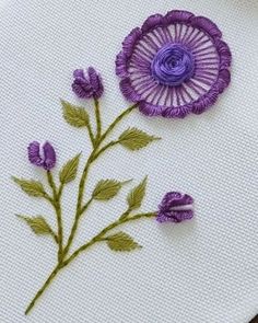 a close up of a piece of cloth with flowers on it and some thread in the middle