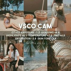 a collage of photos with the words v - co cam and images from different locations