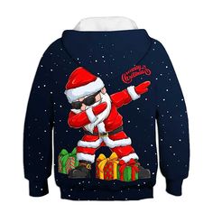 Kids Boys Christmas Hoodie Pullover Graphic Santa Claus Ugly Long Sleeve Pocket Children Top Outdoor Hoodie Fashion Cute White Winter 7-13 Years 2023 - US $16.99 Cartoon Tops, Christmas 3d, Children Top, Fashion Christmas, Cheap Hoodies, Christmas Hoodie, Long Sleeved Top, Hoodie Pullover, Boys Christmas