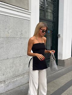 Strapless Outfits Casual, Newport Casual Chic, Casual Proposal Outfit, Modest Classy Summer Outfits, Semi Fancy Outfits, Monaco Aesthetic Outfit, Europe Night Out Outfit, Brunch Outfit Summer Baddie, Philippines Outfit Street Styles