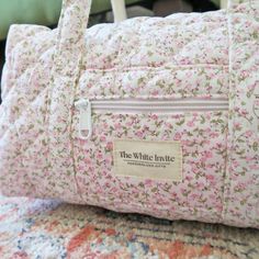 Monogrammed Duffle Bag, Bridal Party Bags, Pink Duffle Bag, Mini Duffle Bag, Cute Makeup Bags, Thoughtful Gifts For Her, Embroidered Quilts, Quilted Tote Bags, Bag With Zipper