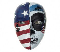 an american flag painted on a half - face mask