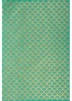 a green and gold scallop pattern on a square paper with the words, i love