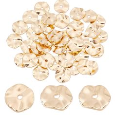 gold plated metal buttons with holes