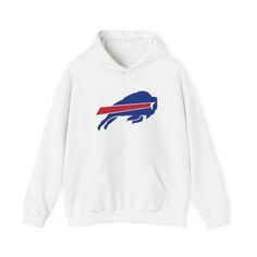 This Buffalo Bills Football Hoodie exudes a sporty and casual vibe, perfect for football enthusiasts and fans. Stay warm and cozy while cheering for your favorite team during game nights or tailgating parties. Ideal for Buffalo Bills fans and NFL football lovers, this hoodie is a must-have for sports-themed gatherings and events. Product features - Spacious kangaroo pouch pocket to keep hands warm - Adjustable drawstring hood for a custom fit - Made from 50% cotton and 50% polyester for durability and comfort - Medium-heavy fabric for a cozy feel and warmth - Ethically grown US cotton used in production Care instructions - Tumble dry: medium - Iron, steam or dry: low heat - Do not dryclean - Machine wash: cold (max 30C or 90F) - Non-chlorine: bleach as needed Fan Merchandise Drawstring Hood Top, Sporty Long Sleeve Hoodie For Fan Merchandise, White Hooded Fan Apparel Top, Team-colored Crew Neck Hoodie For Winter, Sports Fan Hoodie With Long Sleeves, Sports Fan Hoodie Top, Fleece Sweatshirt For Fan Gear, Fleece Sweatshirt For Fan Gear In Sportswear Style, Game Day Fan Apparel Tops With Drawstring Hood