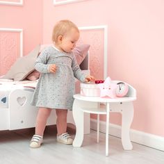 Little Girl Bedroom Furniture - WoodandHearts Girls Nightstand, Childrens Desk, Princess Bedroom, Kids Night, Kids Bedrooms