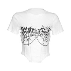 Please refer to our sizing chart for a guideline when choosing a size. 5 business days order processing time. 90% polyester 10% spandex. Trendy Fitted Printed T-shirt, White Fitted Crop Top For Streetwear, Fitted White Crop Top For Streetwear, Fitted Letter Print Cropped T-shirt, Edgy White Fitted Crop Top, White Fitted Y2k Cropped T-shirt, Trendy Fitted Crop Top With Graphic Print, White Fitted Edgy Crop Top, Fitted Cropped T-shirt With Letter Print For Summer