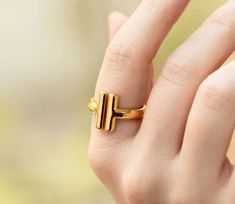 Minimalist Gold Ring for Women | Gold Adjustable Ring | Modern Ring | Mother's Day Gift Gold Jewelry For Promise With Simple Design, Gold Jewelry With Simple Design For Promise, Classic Simple Design Jewelry For Promise, Classic Simple Promise Jewelry, Classic Simple Design Promise Jewelry, Timeless Adjustable Simple Jewelry, Modern Tarnish-resistant Jewelry For Promise, Formal Simple Open Ring Jewelry, Modern Tarnish-resistant Jewelry For Promises