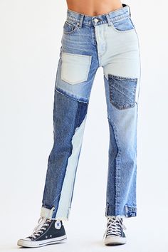 DESCRIPTION You'll never risk heartbreak by falling in love with denim.  Introducing the Matchmaker, where all the best parts of a vintage jean come together to give you a match made in heaven! This reconstructed style features that classic high waist and booty lifting fit we all love, mixed with your favorite denim de Trendy Medium Wash Rigid Denim Flare Jeans, Distressed Recycled Denim Jeans For Fall, Fitted Washed Blue Cutoff Jeans, Spring Straight Leg Deconstructed Jeans, Spring Deconstructed Straight Leg Jeans, Blue Deconstructed Recycled Denim Jeans, Distressed Straight Leg Flare Jeans In Recycled Denim, Deconstructed Blue Recycled Denim Jeans, Straight Leg Deconstructed Denim Jeans