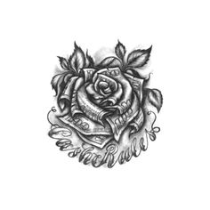 a black and white rose tattoo design