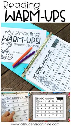 the reading warm up is an easy way to teach kids how to read and write