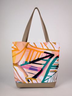 Take the art in your hands with one of the unique painted patterns of Bardo Art Works. Stylish, practical and comfortable bag for everything that you need. The highlight of the bag is the original hand painted Bardo design printed on resistant textile. The handles and the bottom of the bag are made of high quality vegan leather with high level of resistance. Inside the bag has a large pocket that holds up to 12" tablet or ultrabook and three different sized pockets for your phone, wallet and ballpoint pens.  ► Size: - Height - 14.2" - Handles length - 10.6" - Width at the top - 15" - Width at the bottom - 11.4" - Depth at the bottom - 4.7" ► Pockets:  - Large pocket: Height 7.9" x Width 14.2", holds up to 12" MacBook Air or tablet  - Medium pocket: Height 5.5" x Width 6.3" - Two small pock White Artistic Bag With Large Capacity, Artistic White Bag With Large Capacity, Artistic White Bags With Large Capacity, Artwork Tote Bag As A Gift, Artistic Large Capacity Canvas Travel Bag, Artwork Tote Bags As Gift, Artistic Yellow Tote Bag, Large Capacity Multicolor Canvas Beach Bag, Hand Painted Pouch Bags For Daily Use