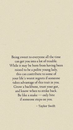 a poem written in black ink on white paper with the words being sweet to everyone all the time can get you into a lot of trouble