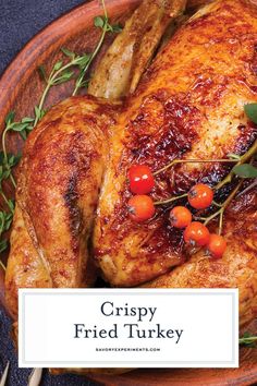 crispy fried turkey with cherry tomatoes and herbs